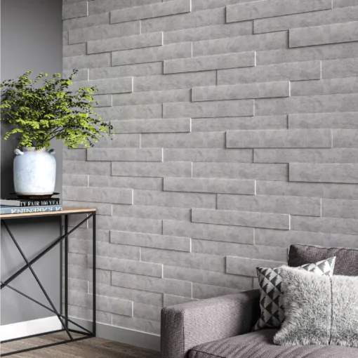 3D Wood Wall Panels - Concrete Grey - Main Image